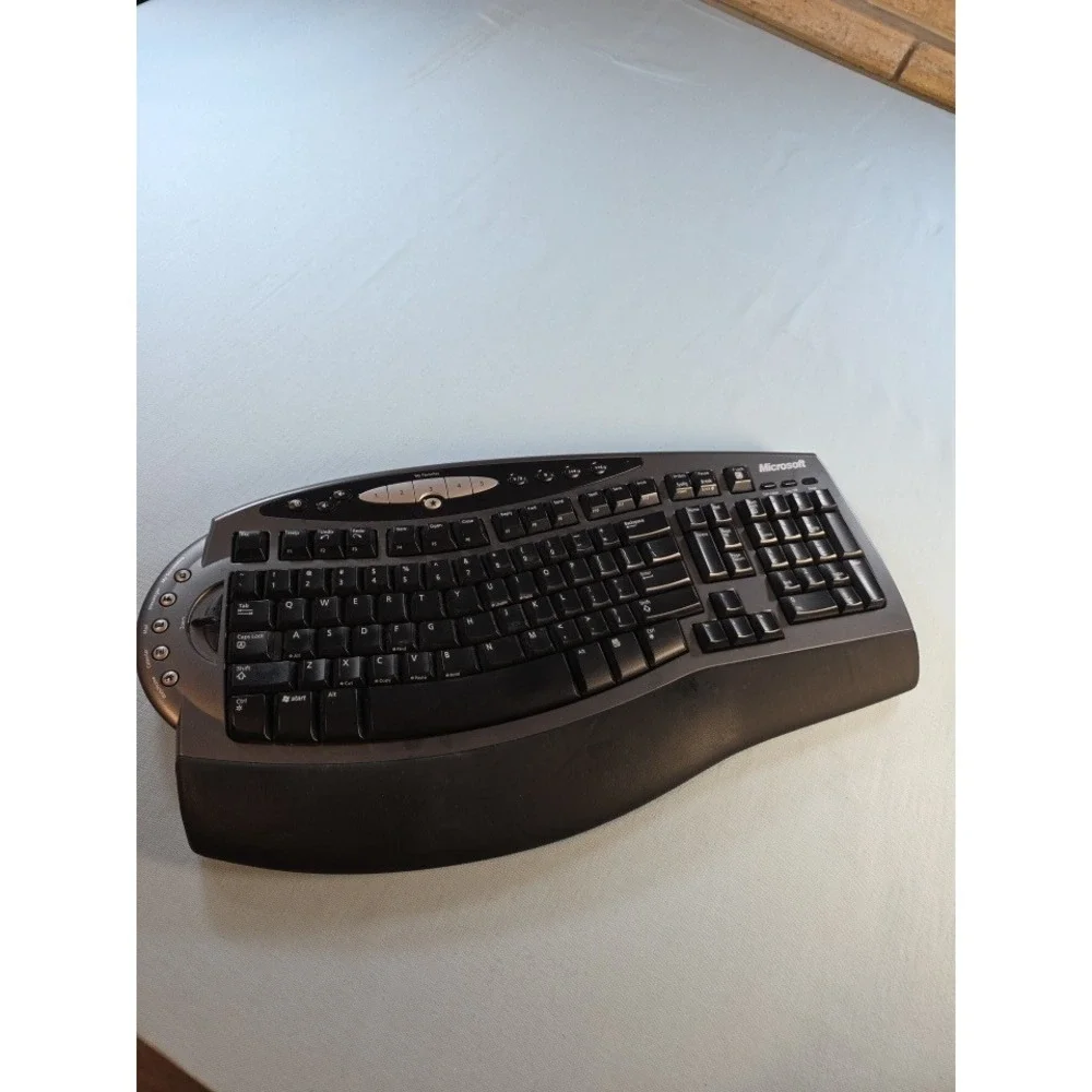 Microsoft Wireless Optical Desktop Pro Keyboard 1027 Ergonomic Multimedia Black
